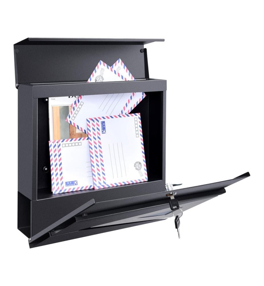Briefkasten Schönburg 37x37x11 cm Stahl Anthrazit Silber