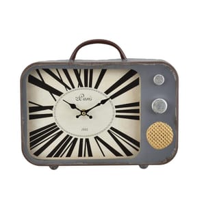 Wanduhr Fernseher Metall Dekouhr Retro Shabby Look