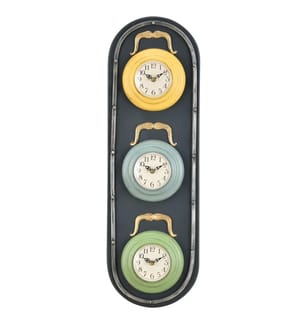 Wanduhr Ampel Metall Dekouhr Retro Shabby Look