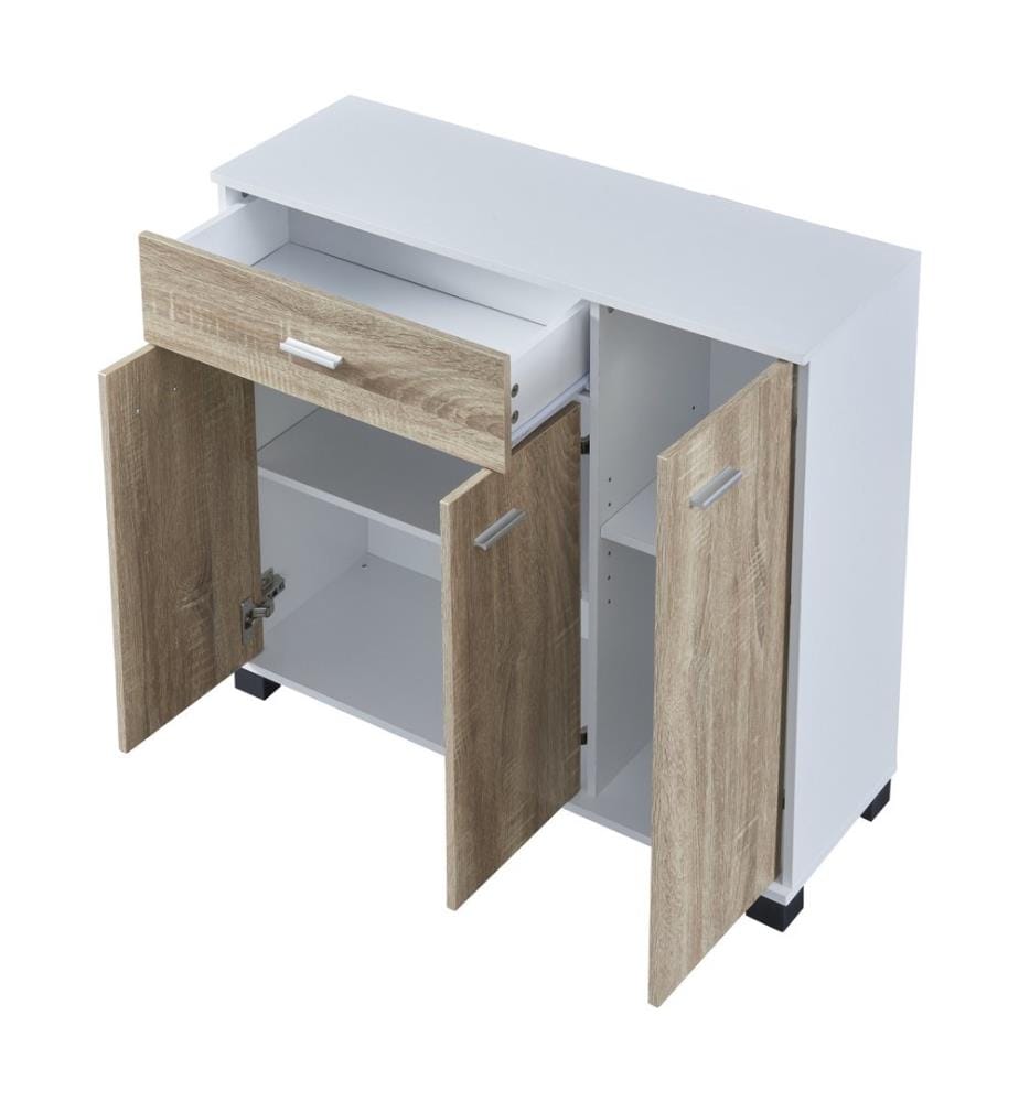 Schuhschrank Bobeck 72x80x28 cm Weiss Eiche