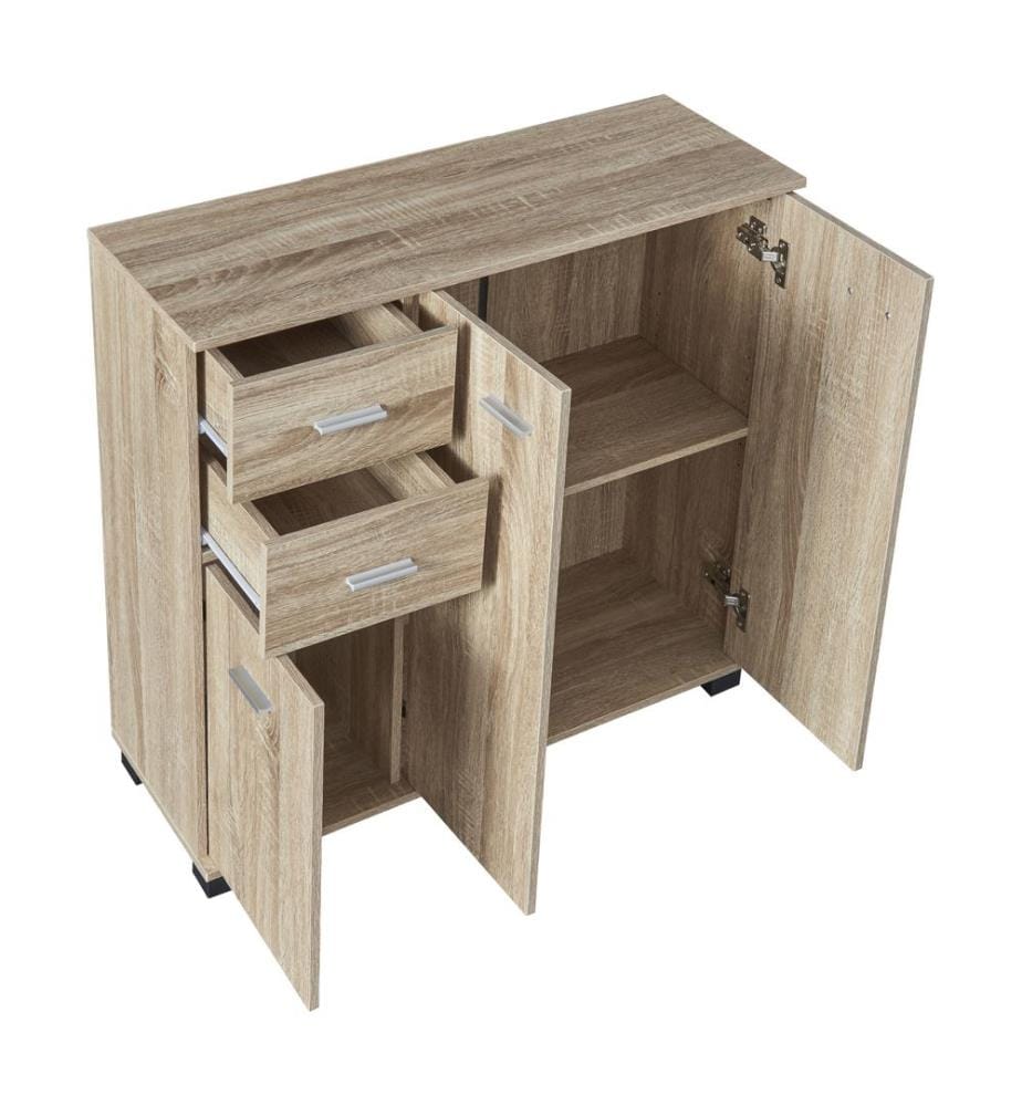 Meuble à chaussures Crimla 76 x 80 x 28 cm, chêne Sonoma