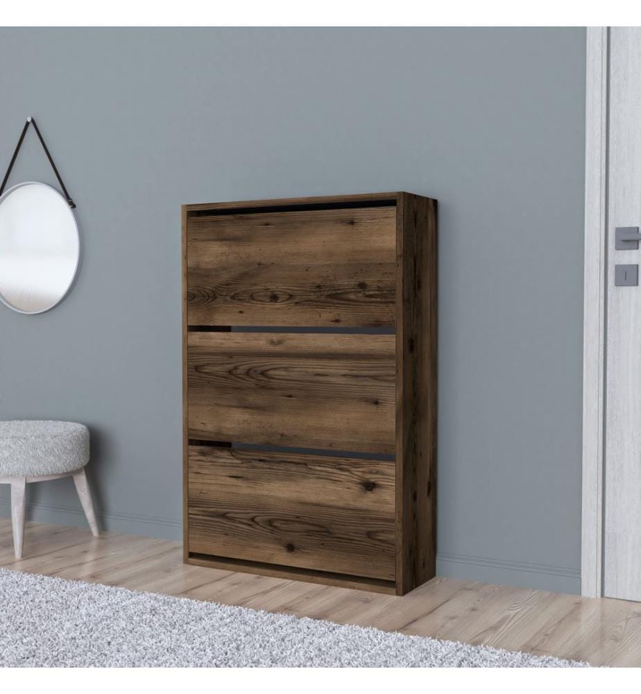Schuhschrank Aurskog 110x73.5x24 cm Walnuss