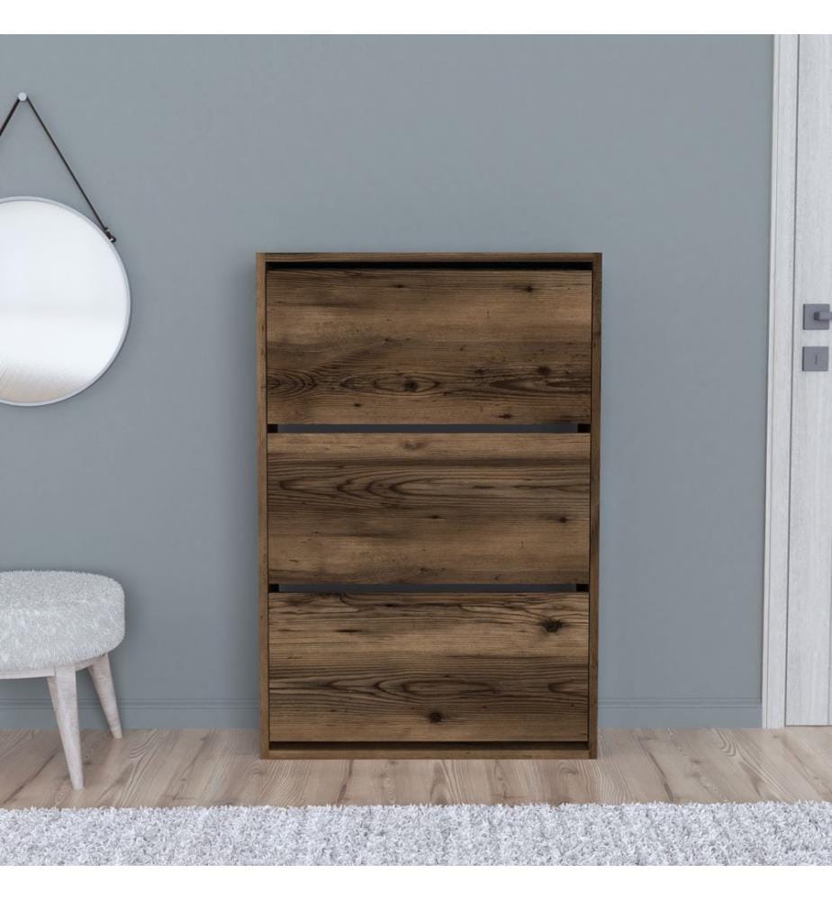 Schuhschrank Aurskog 110x73.5x24 cm Walnuss