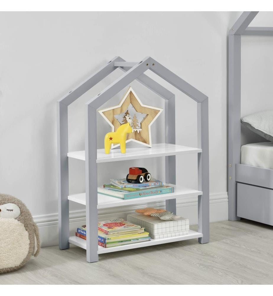 Kinderregal Mayen 85x60x30 cm 3 Ablagen Antik Grau