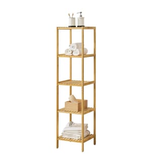 Badregal Lierne mit 5 Ablagen 33x33x140 cm Bambus