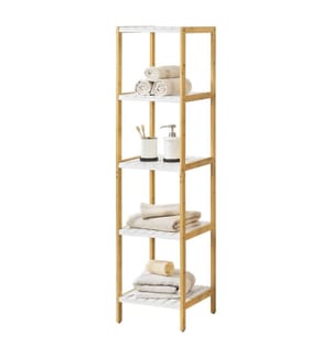 Badregal Balsfjord mit 5 Ablagen 33x34x140 cm Bambus