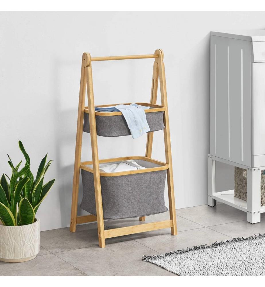 Bambus Leiterregal Värnamo 97x45x36 cm Natur