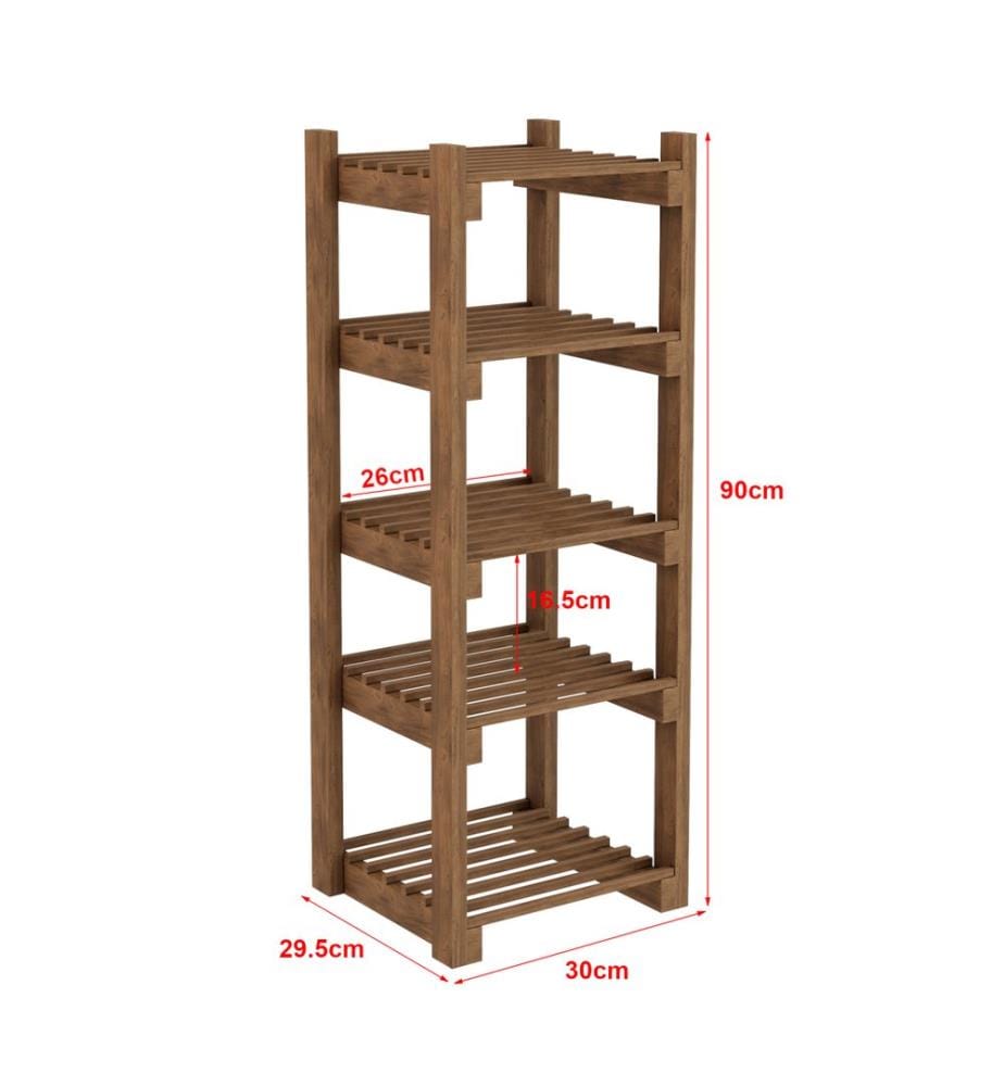 Étagère de salle de bain Tølløse, teinte bois foncé