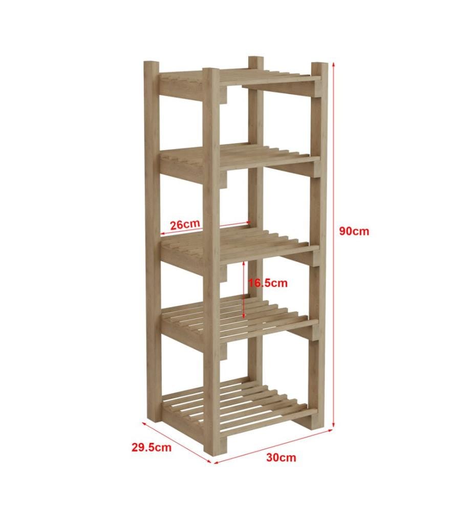 Étagère de salle de bain Tølløse en bois naturel