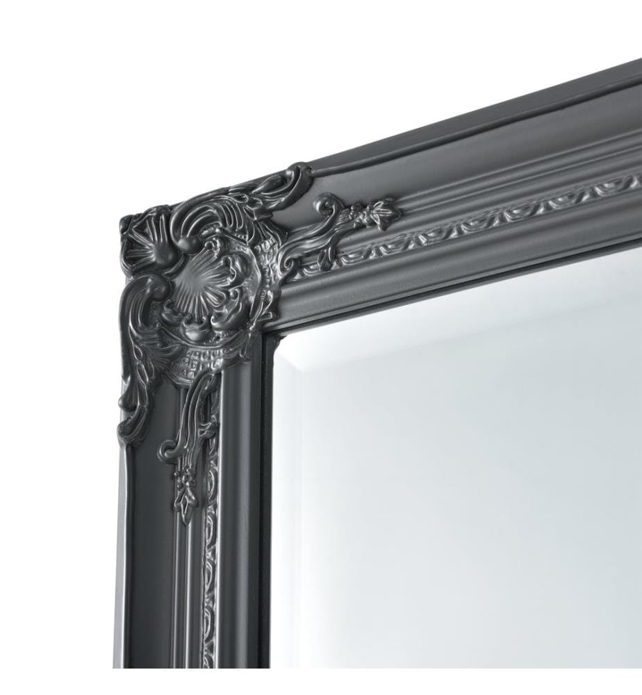 Miroir mural Livorno 132 x 42 cm, miroir en pied, style antique, gris foncé