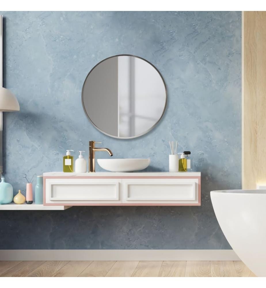 Miroir mural Modugno 40 cm argenté