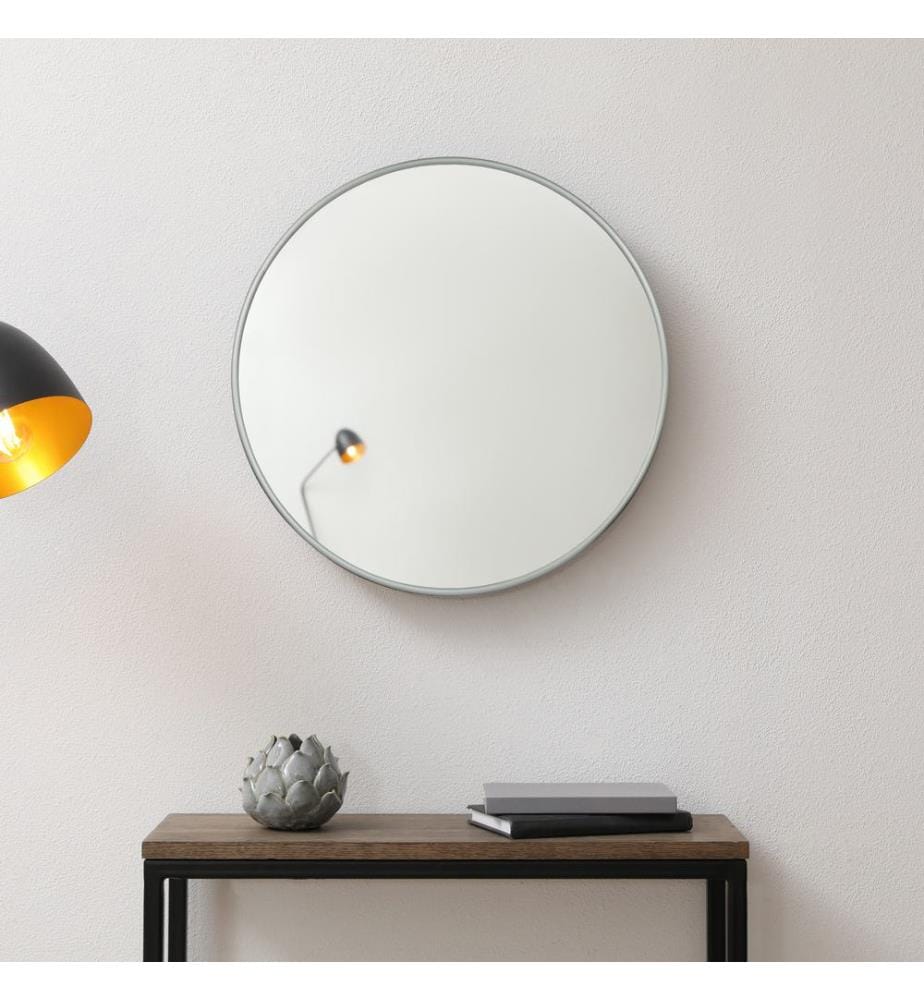 Miroir mural Ordona Ø 60 cm, gris graphite