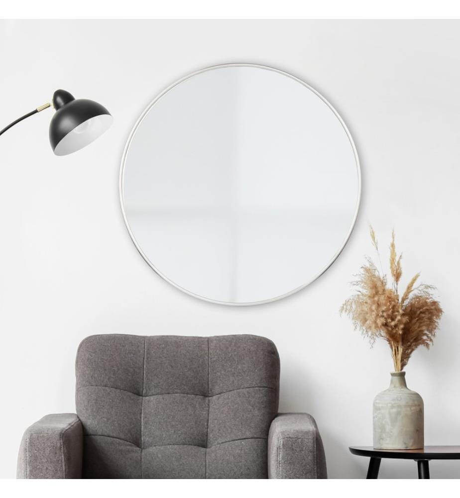 Miroir mural Ordona Ø 40 cm, argent champagne