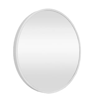 Miroir mural Ordona, Ø 50 cm, blanc mat