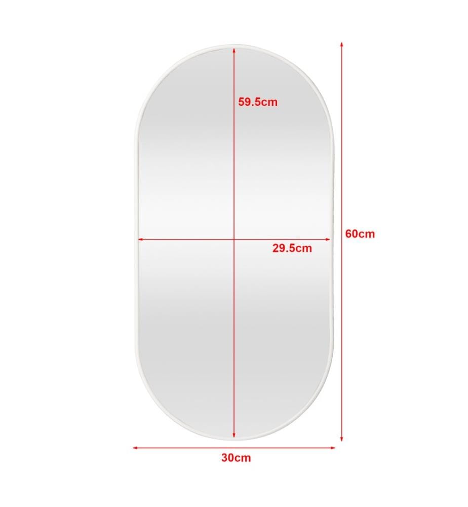 Miroir mural Picciano 30 x 60 cm, blanc mat