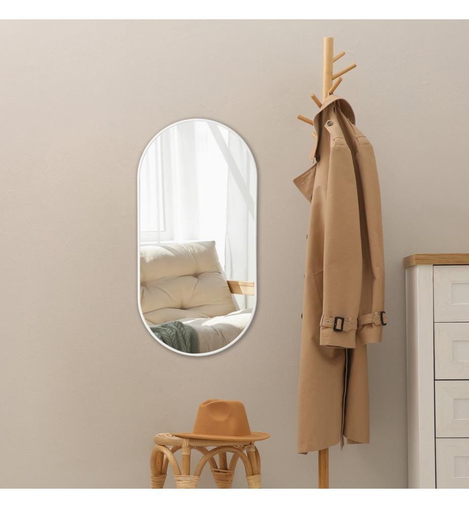 Miroir mural Picciano 40 x 80 cm, blanc mat