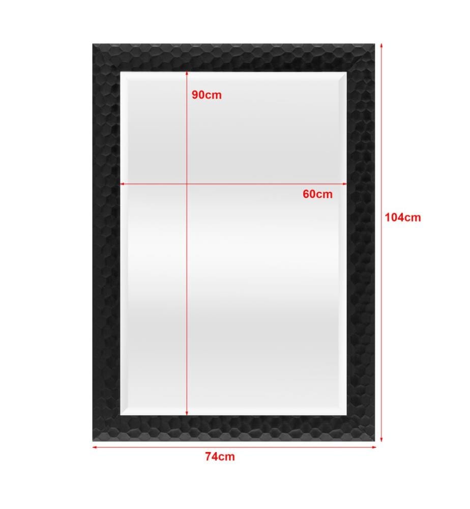 Miroir mural Ocre 104 x 74 cm, noir