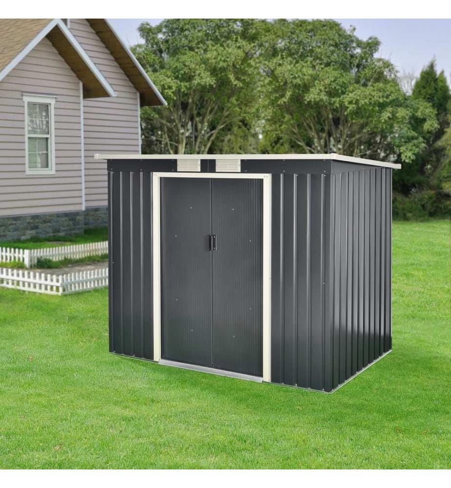 Gartenhaus 213x130x173 cm Stahlblech mit Pultdach
