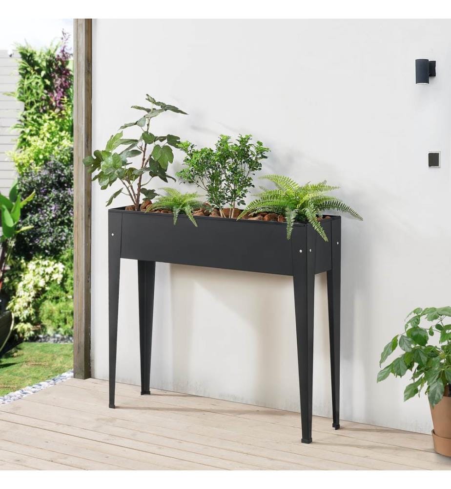 Hochbeet Lelystad 98x25x82 cm Stahl Anthrazit