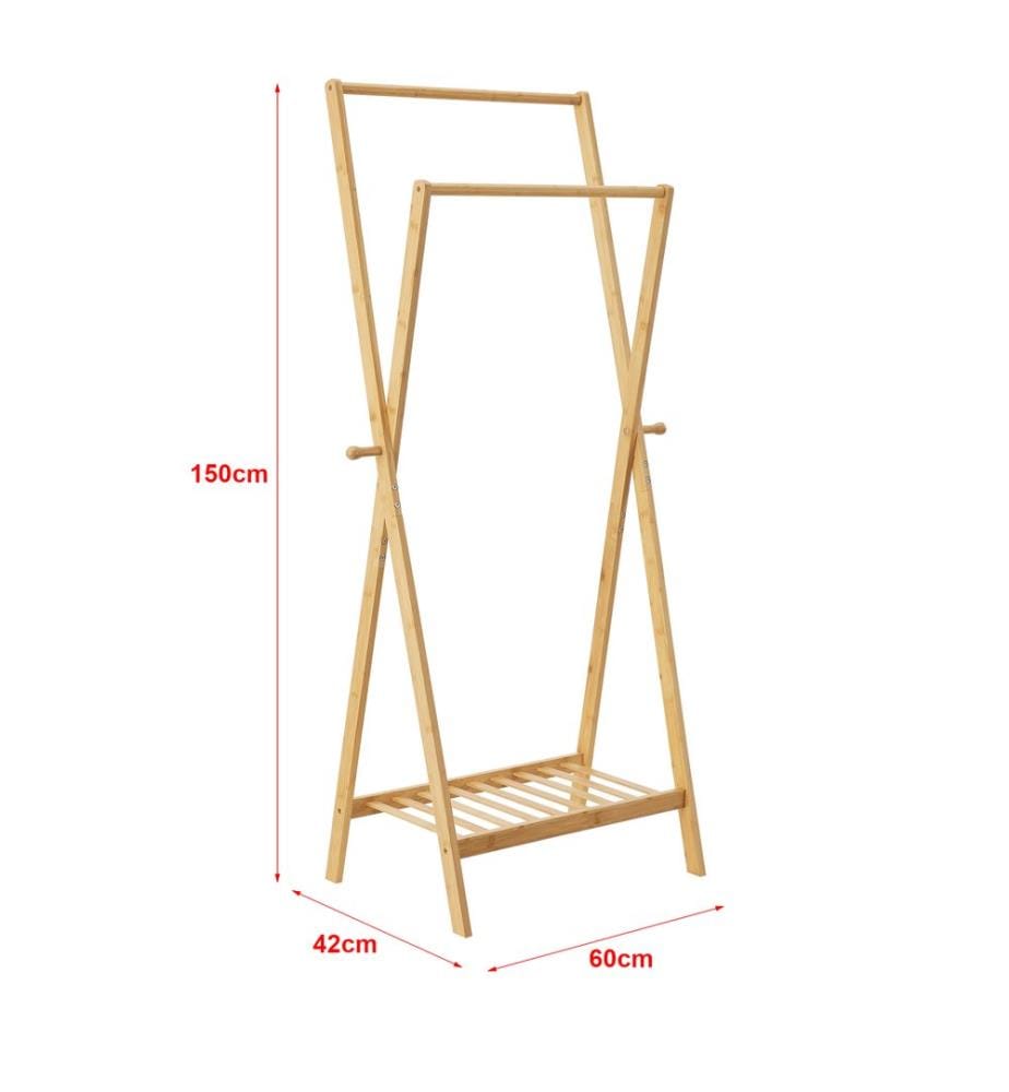 Portemanteau Keitele 150 x 60 x 42 cm, bambou naturel