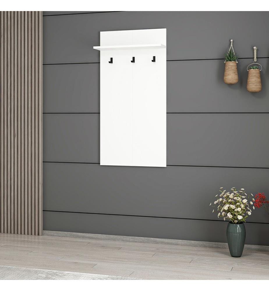 Garderobenpaneel Farsø mit Ablage und 3 Haken Weiss