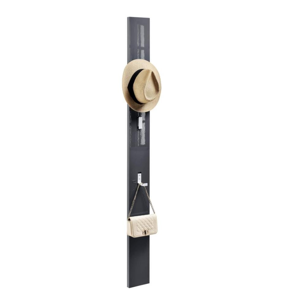 Wandgarderobe Hansnes mit Klapphaken 170 cm Grau Hochglanz