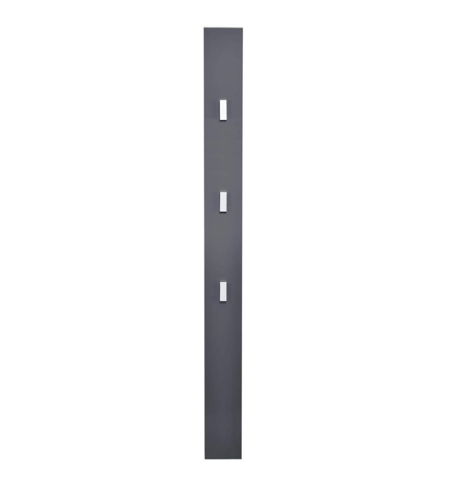 Wandgarderobe Hansnes mit Klapphaken 170 cm Grau Hochglanz