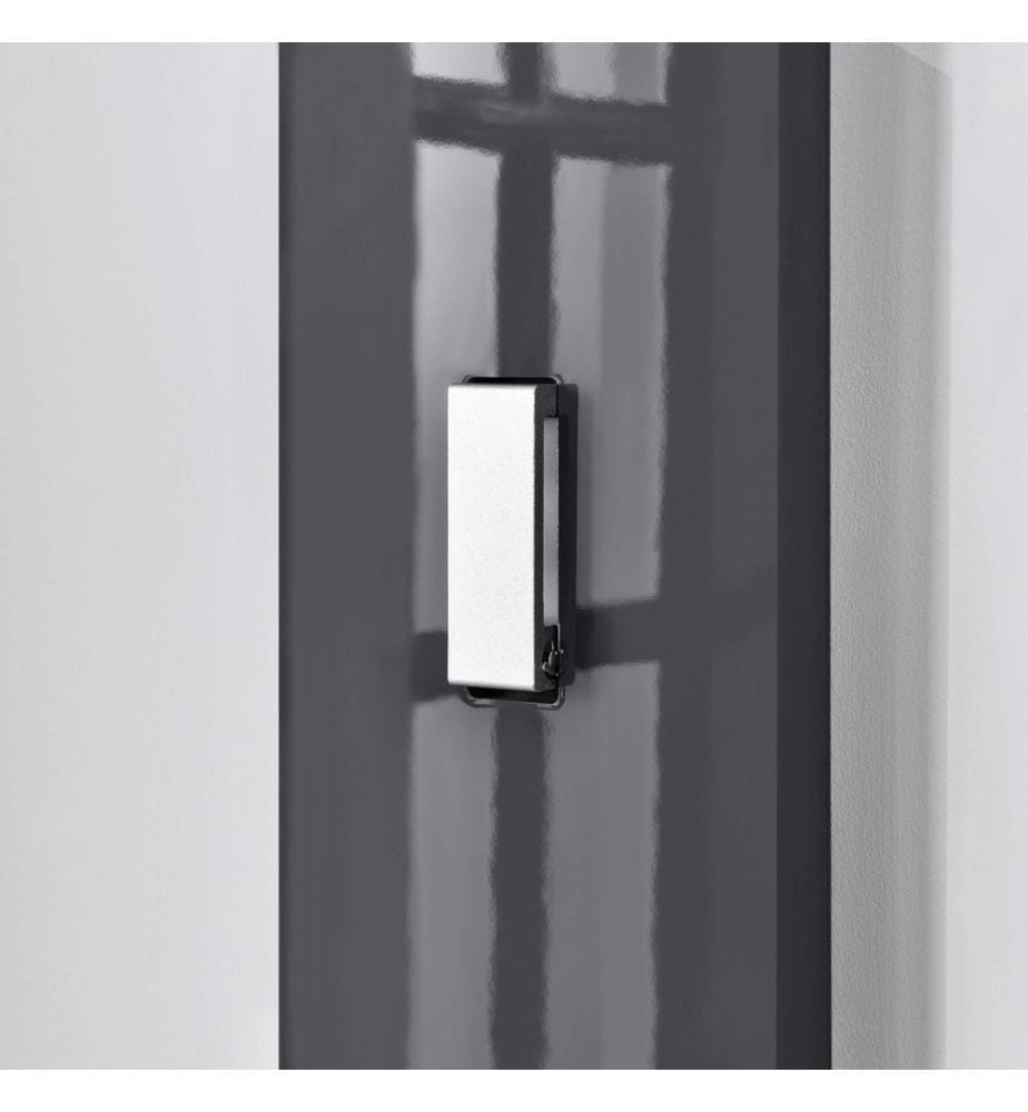 Wandgarderobe Hansnes mit Klapphaken 170 cm Grau Hochglanz