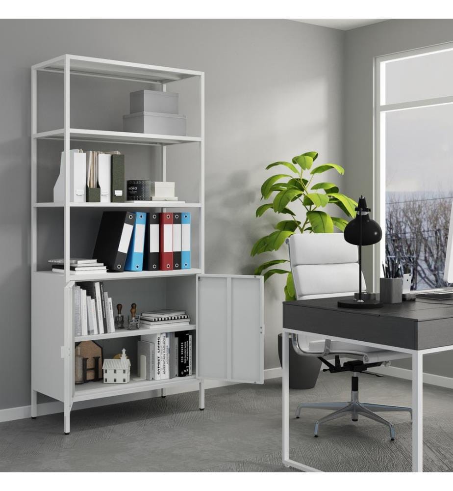 Armoire à dossiers Hailuoto 80 x 40 x 180 cm, gris clair