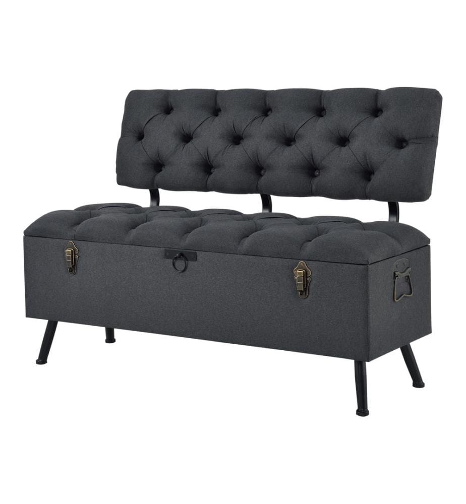Sitztruhe Sitzbank Malmöhus 110x48x75 cm Dunkelgrau