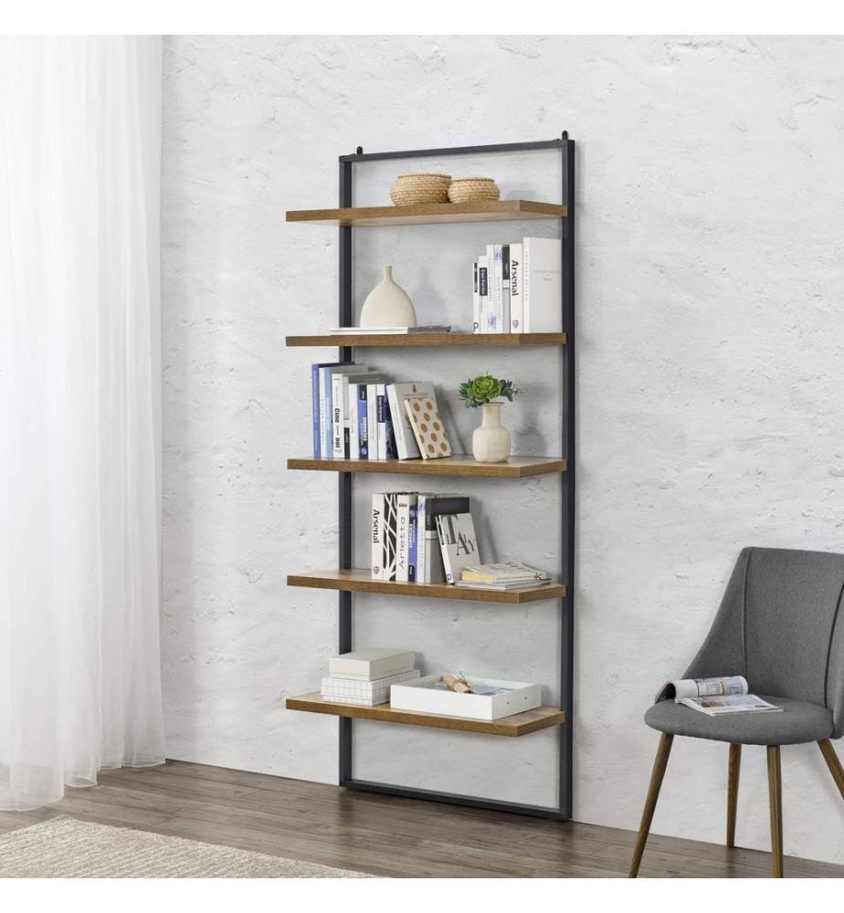 Bücherregal E mmaboda 195x80x30 cm mit 5 Ablageflächen Holz