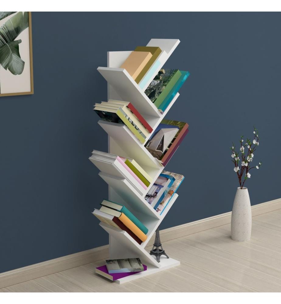 Bücherregal Tranås 121x44x22 cm Weiss