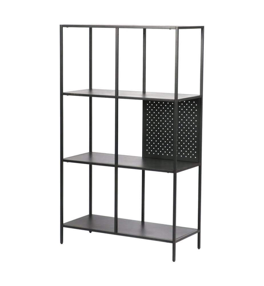 Bücherregal Ingå 144x75x35 cm Metall Schwarz matt