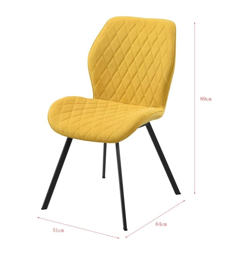 Lot de 2 chaises de salle à manger Sarpsborg, couleur moutarde