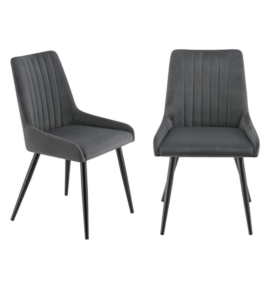 Lot de 2 chaises de salle à manger Alford, 83 x 52 x 59 cm, aspect velours