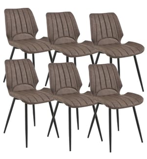 Esszi mmerstuhl Mendoza 6er Set Braun Wildlederimitat
