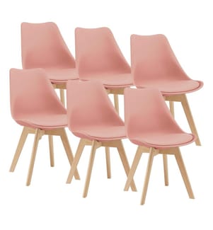 Esszi mmerstuhl Dubrovnik 6er Set 81x49 cm Rosé PU-Kunstleder