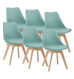 Esszi mmerstuhl Dubrovnik 6er Set 81x49 cm Minzgrün PU-Kunstleder