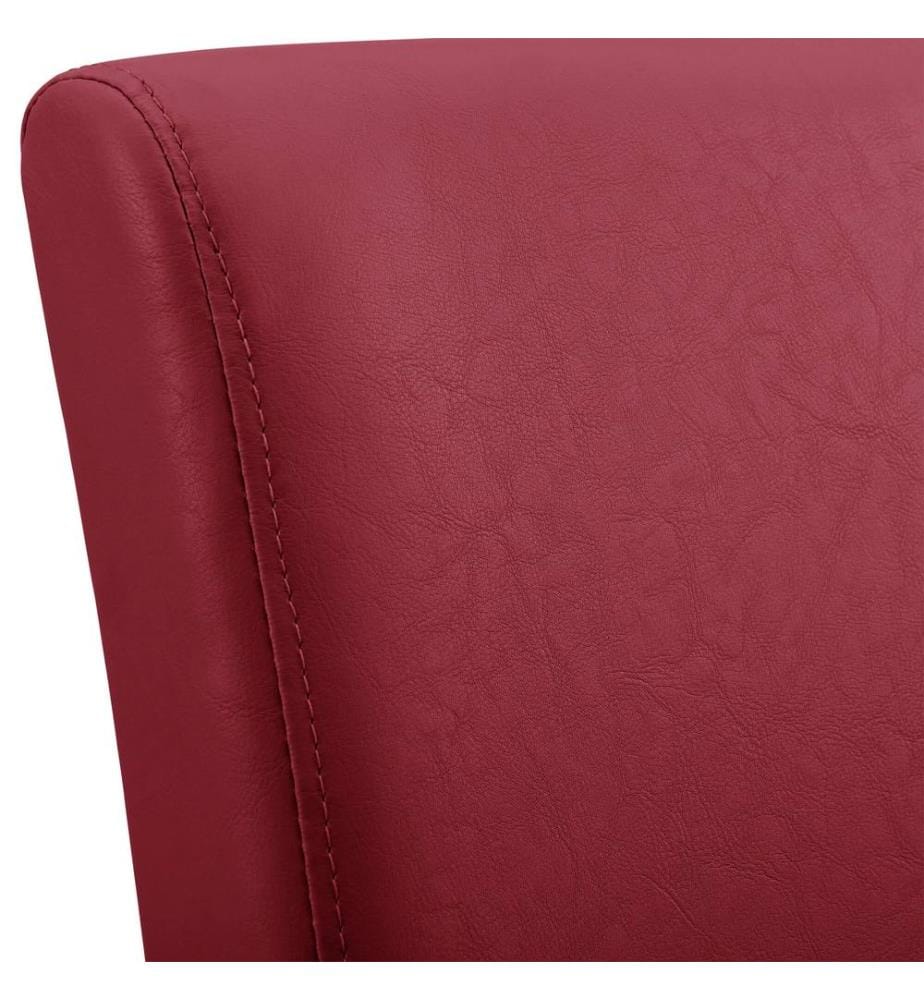 Chaise de salle à manger Den Haag, lot de 2, simili cuir rouge foncé