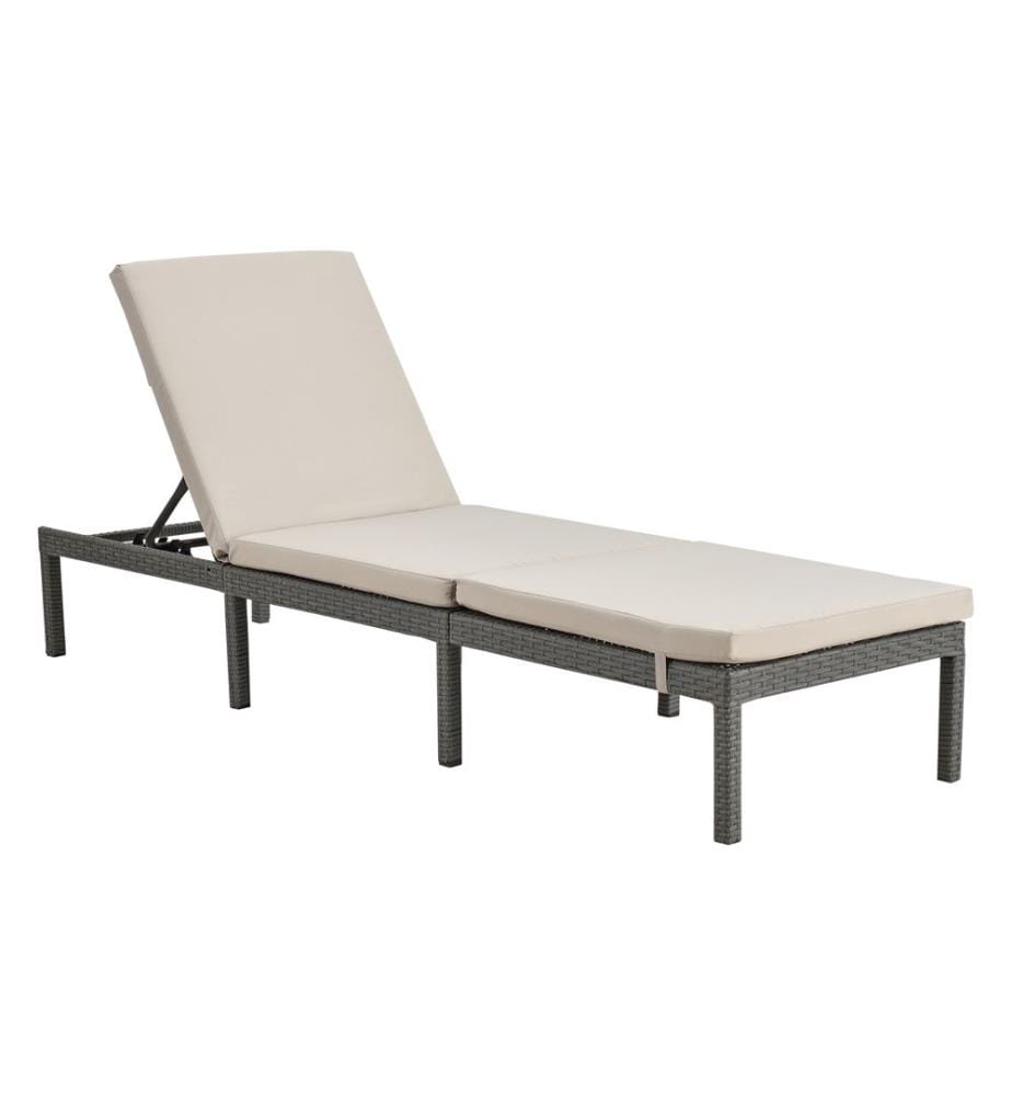 Gartenliege Cartes mit verstellbarer Rückenlehne Polyrattan Beige