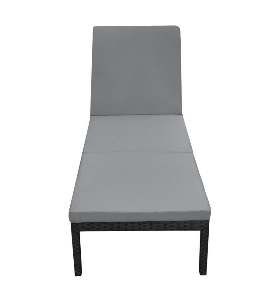 Sdraio da giardino Cartes con schienale regolabile in polyrattan grigio scuro