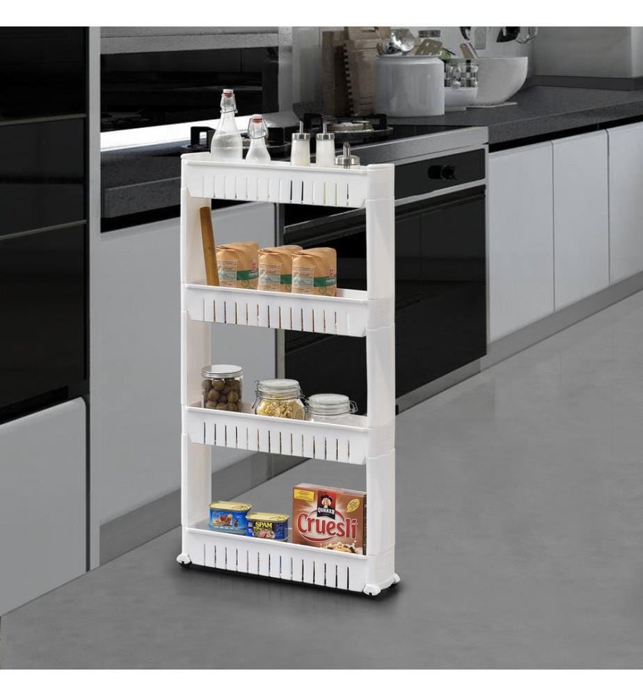 Rollregal 102x12x54.5 cm Rollwagen Weiss