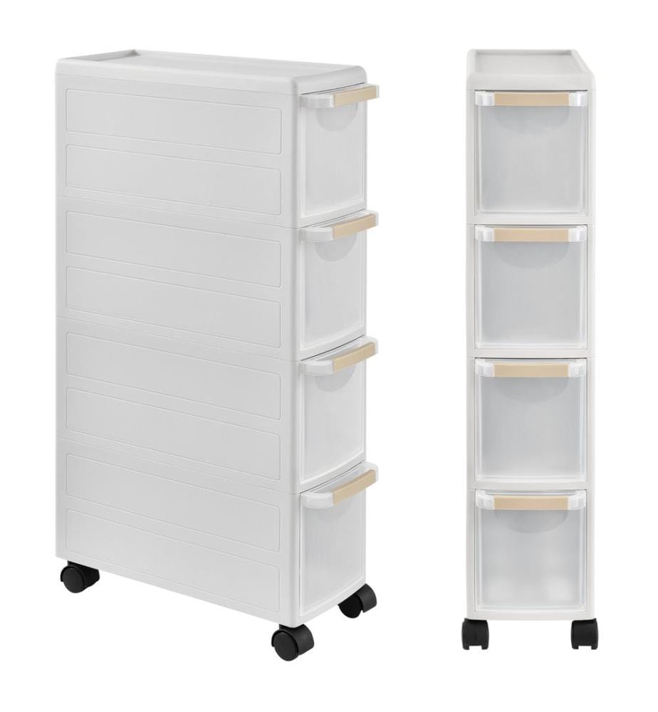 Rollregal 85x18x46.5 cm Rollwagen Weiss