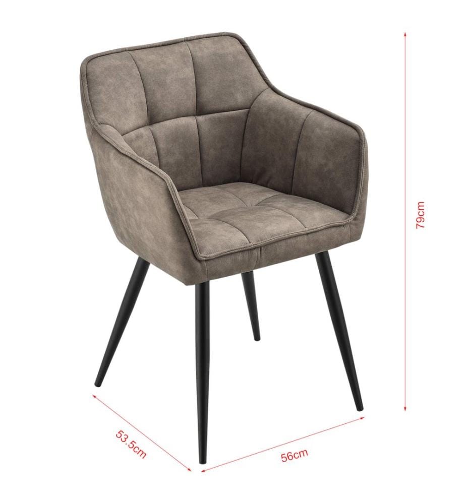 Sessel Birmingham 79x56x54 cm Wildlederimitat Taupe