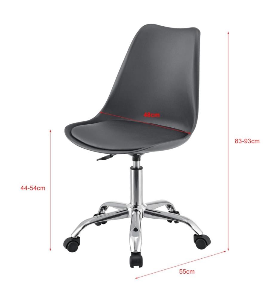 Atherton Office Chair, Dark Gray Faux Leather