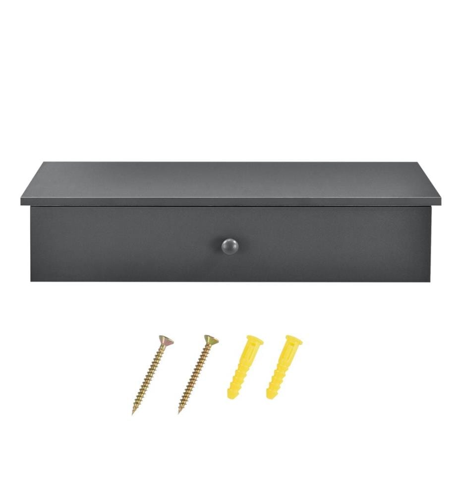Wandregal Ringsted 60x24x12.6 cm mit Schublade Dunkelgrau