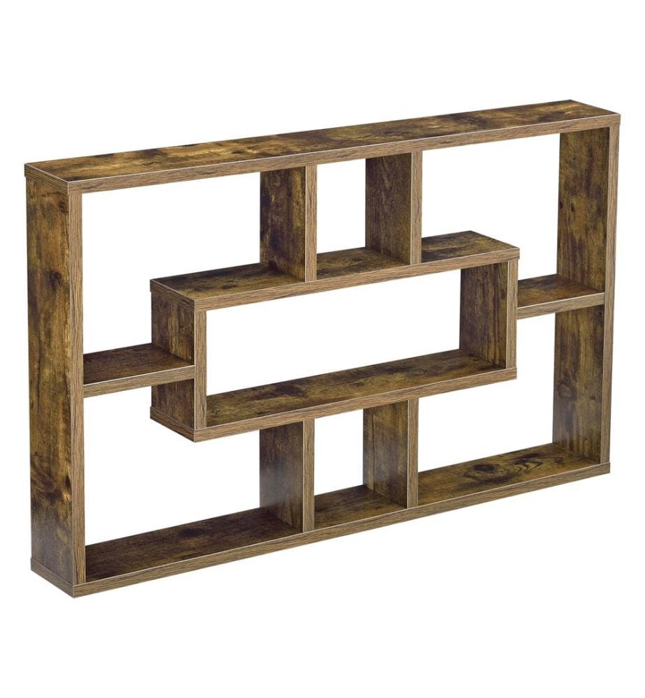 Wandregal Qinngua 77x10x48 cm Dunkler Holzton