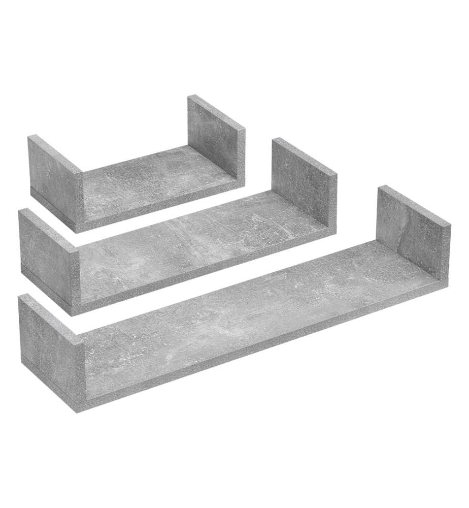 Schweberegal Vennesia 3er Set Betonoptik Grau