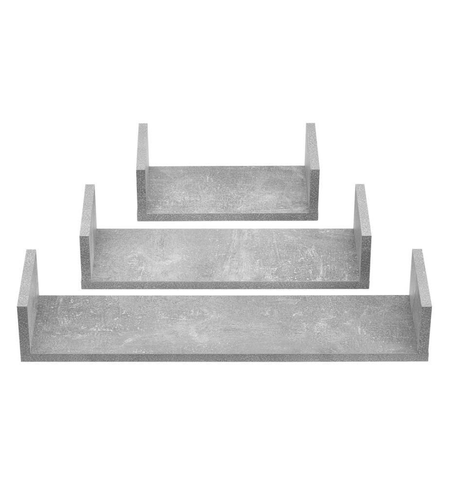 Schweberegal Vennesia 3er Set Betonoptik Grau