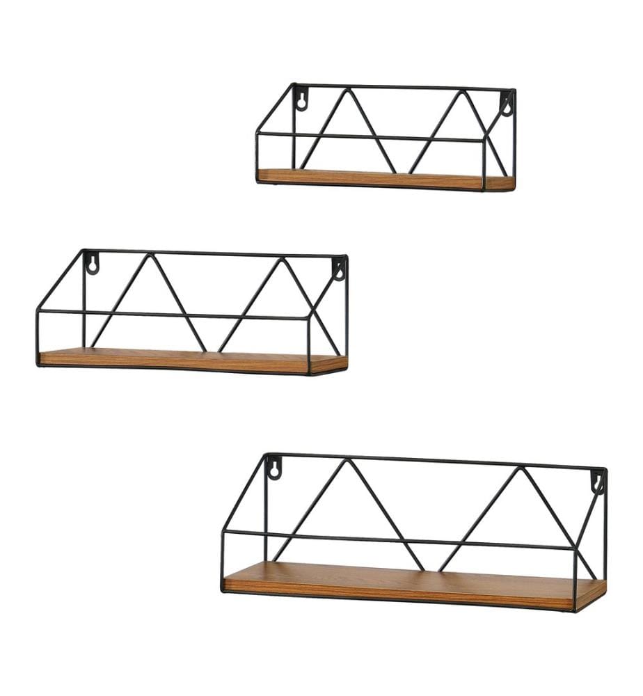 Wandregal Kolding 3tlg. verschiedene Grössen Dunkler Holzton